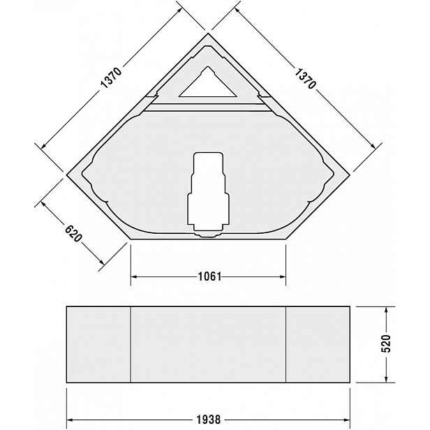 Duravit - Podpora pro rohovou vanu D-Code, 1400x1400 mm 790476000000000