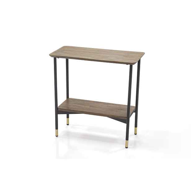 LivinHill Odkládací stolek Maze 60 cm z masivu hnědý/černý