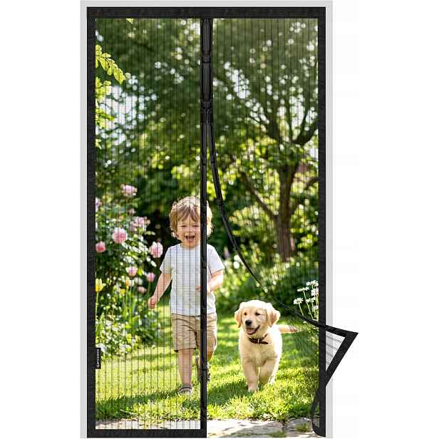 Moskytiéra Mycarbon 90x240 cm magnetická černá na dveře