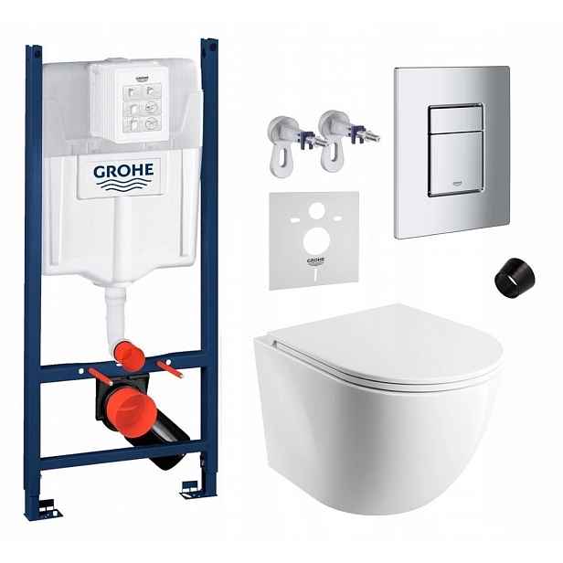 Sada Wc Grohe Rapid s mísou Omnires Mwbp a tlačítkem chrom mat