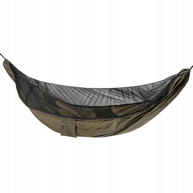 Ultralehká houpací síť TigerWood Vážka V2 Double Zip Khaki s moskytiérou