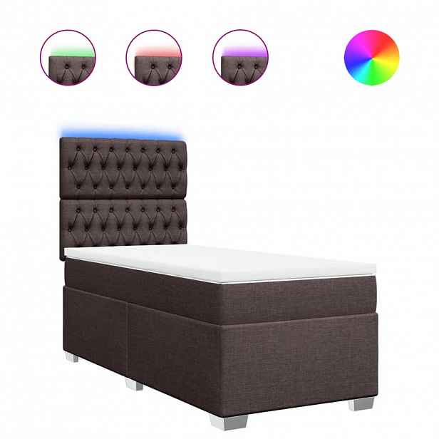 vidaXL Box spring postel s matrací tmavě hnědá 80x200 cm textil