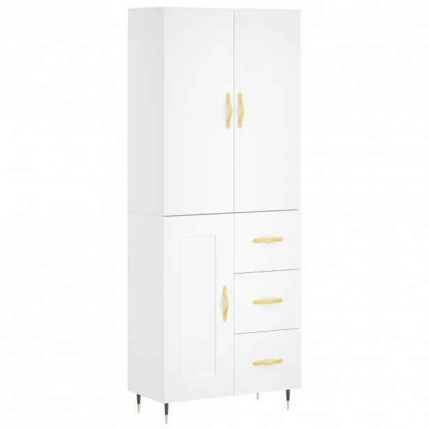 vidaXL Skříň highboard bílá 69,5 x 34 x 180 cm kompozitní dřevo
