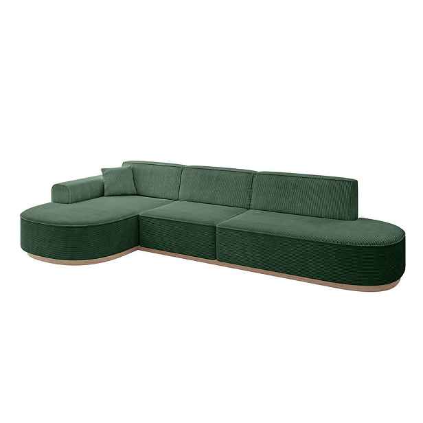 ALTDECOR ROHOVÁ SEDAČKA s otomanem, levá MARI-L2-v1 328x171x83 Zelená Manšestr