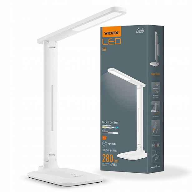 Led stolní lampa 5W 490lm 5500K Studená bílá Stmívatelná Oslo Videx