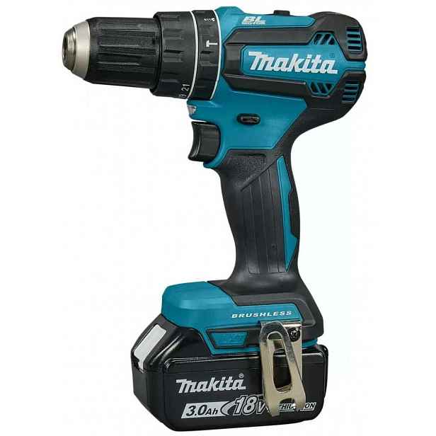 Makita - 18V AKU vrtačka s příklepem, 2x aku Li-ion LXT 3,0 Ah, nabíječka DHP485SFJ