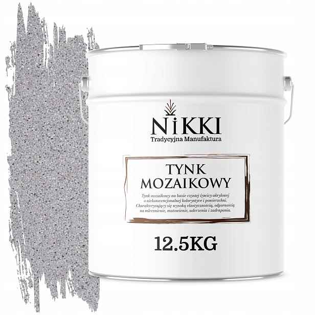 Mozaiková Pryskyřičná Omítka 12,5 Kg Vnitřní Vnější Šedá M03 Ozdobná