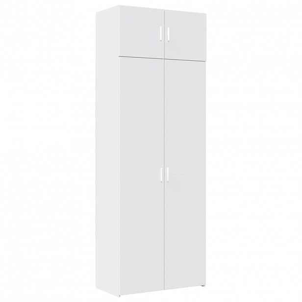 vidaXL Úzká úložná bílá 80 x 42,5 x 225 cm kompozitní dřevo