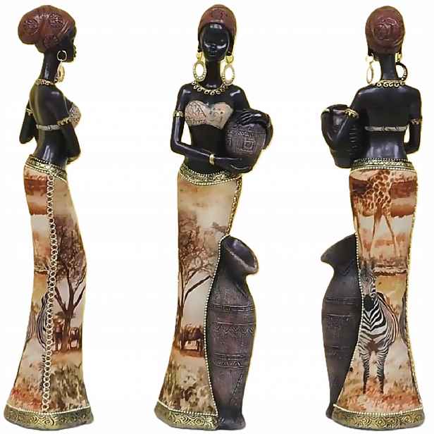 Figurka Z Pryskyřice Africká Žena S Džbánem Soška Do Domu Kanceláře