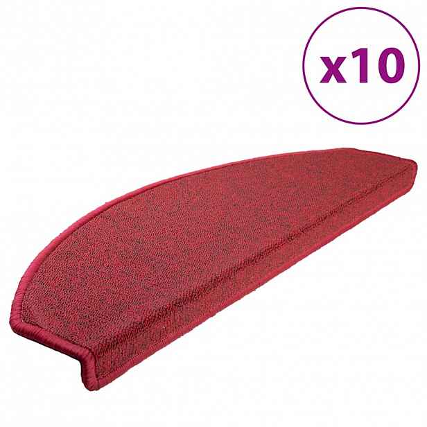 vidaXL Rohožky na schody 10 ks 65 x 24 x 4 cm Non-Slip Červená