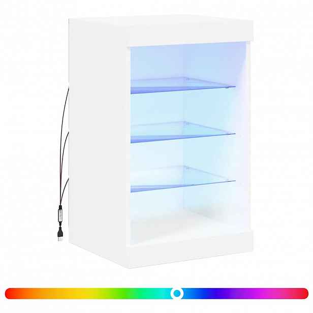 vidaXL Příborník s LED osvětlením bílý 41 x 37 x 67 cm