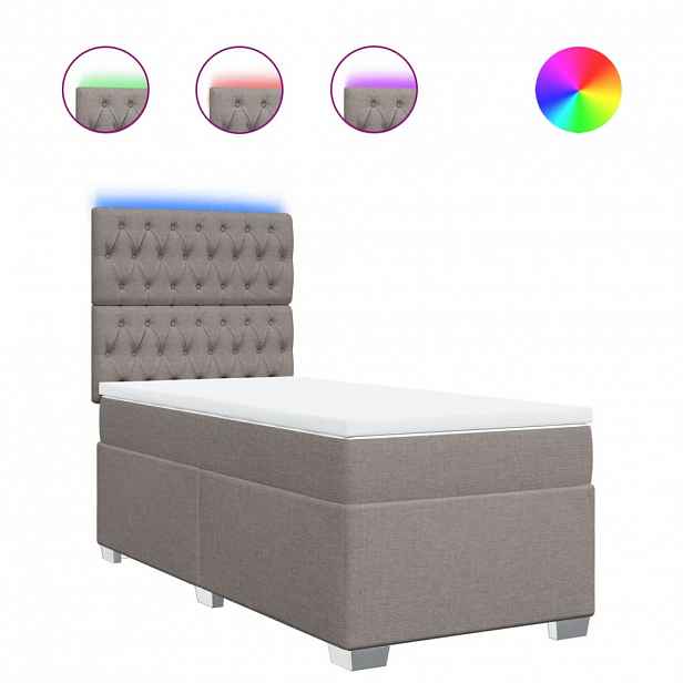 vidaXL Box spring postel s matrací taupe 80x200 cm textil