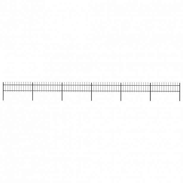 vidaXL Zahradní plot s kopím nahoře ocelový 1005 x 60 cm černý