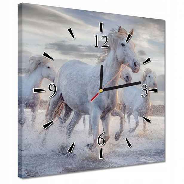 Hodiny 30x30 Divocí koně Wild Horses