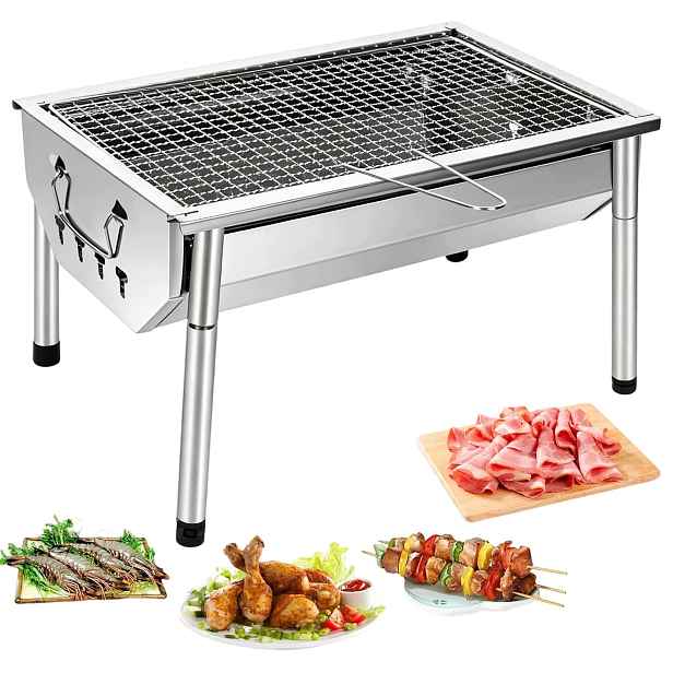 Turistický Skládací Uhlíkový Gril Zahradní Přenosný Kufr Bbq 40x28 cm