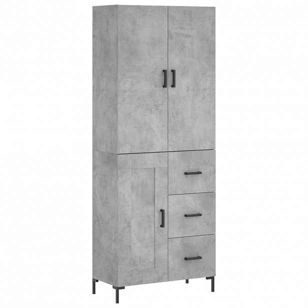 vidaXL Skříň highboard betonově šedá 69,5x34x180 cm kompozitní dřevo