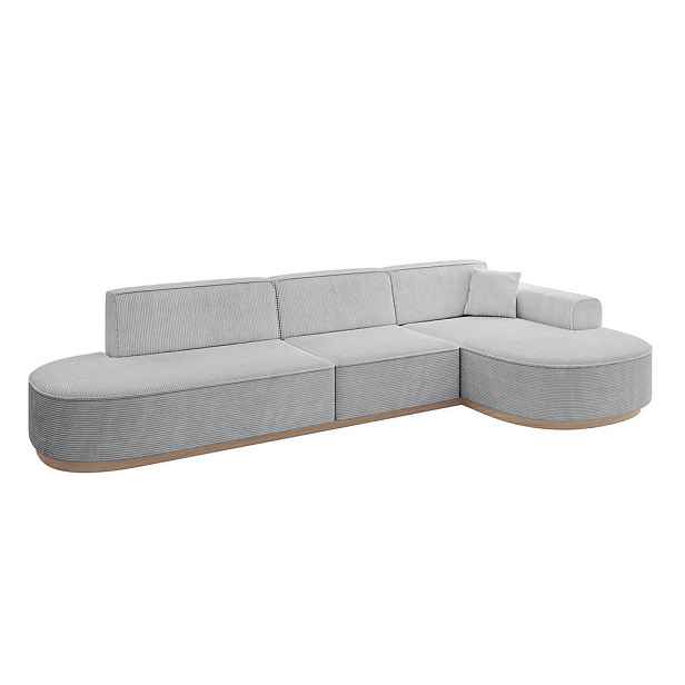 ALTDECOR ROHOVÁ SEDAČKA s otomanem, pravá MARI-L2-v1 328x171x83 Šedá Manšestr