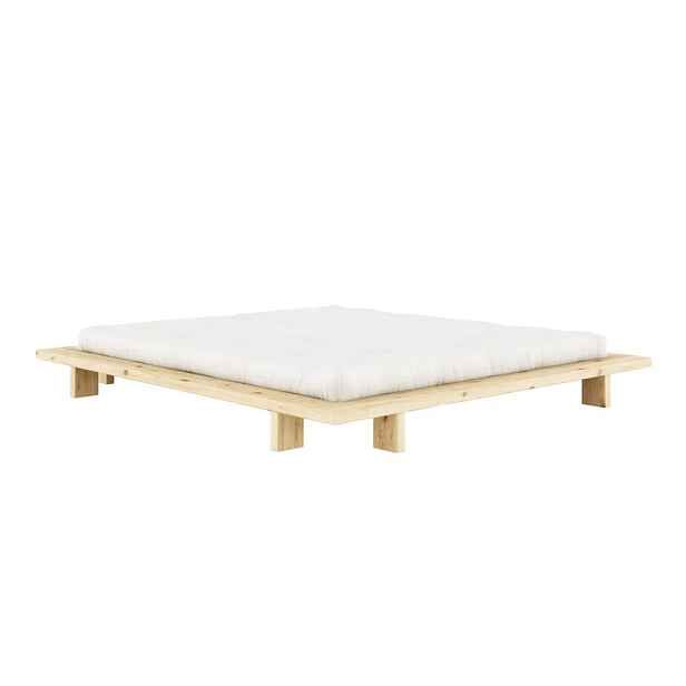 Dvoulůžková postel z borovicového dřeva s roštem v přírodní barvě 140x200 cm Japan – Karup Design