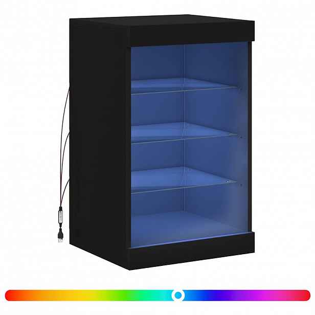 vidaXL Příborník s LED osvětlením černý 41 x 37 x 67 cm