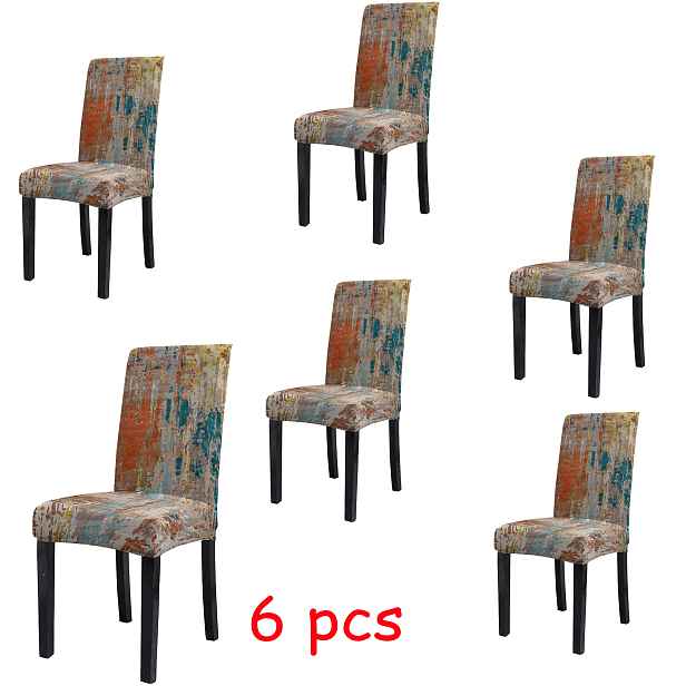 TEMU 2/4/6 ks Moderní minimalistické potahy na židle s barevným geometrickým vzorem, odnímatelné návleky do obýváku, hotelu a kuchyně – celoroční
