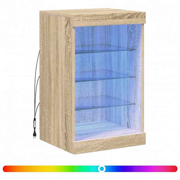 vidaXL Příborník s LED osvětlením dub sonoma 41 x 37 x 67 cm