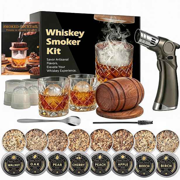 Sada Na Uzení Whisky Smoker Dárek K Narozeninám Pro Muže Hořák
