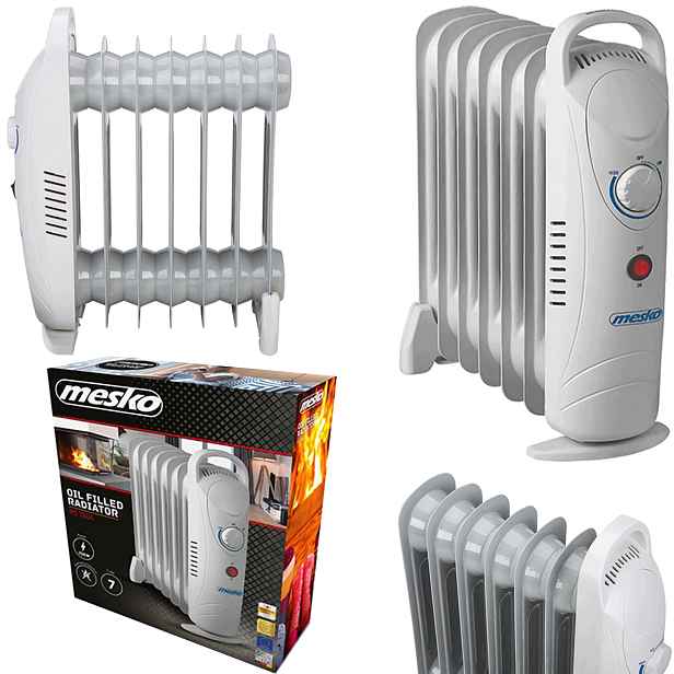 Elektrický Olejový Ohřívač 7 Žeber Mesko Ms 7804 Regulace 800 W