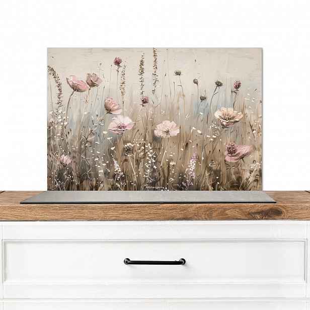 MuchoWow KUCHYŇSKÁ ZÁSTĚNA Květiny - Béžová - Suché květiny 70x50 cm