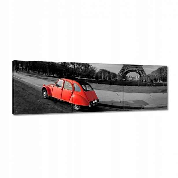Obrazy 150x50 Červené autíčko Věž