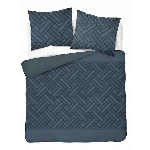 Povlečení Home Satin 220x200 tmavě modré s geometrickým vzorem