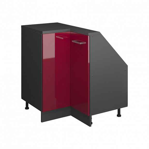 Vicco ŠIKMÁ SKŘÍŇ ROHOVÁ SKŘÍŇKA Rion Červená vysoký lesk 75.6 x 81.6 cm s 1 dveřmi