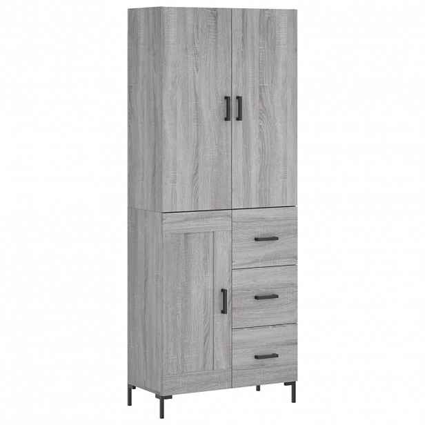 vidaXL Skříň highboard šedá sonoma 69,5 x 34 x 180 cm kompozitní dřevo