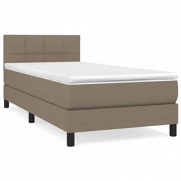 vidaXL Box spring postel s matrací taupe 90x190 cm textil