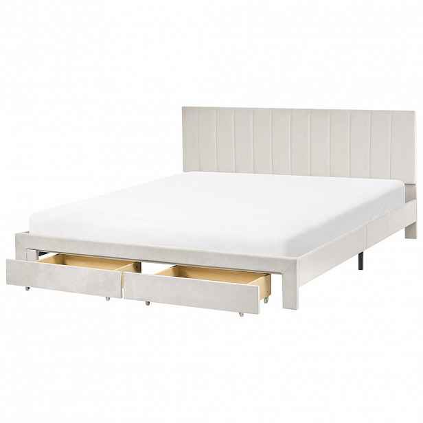Beliani POSTEL 180/200 cm Krémově bílá Lonzac