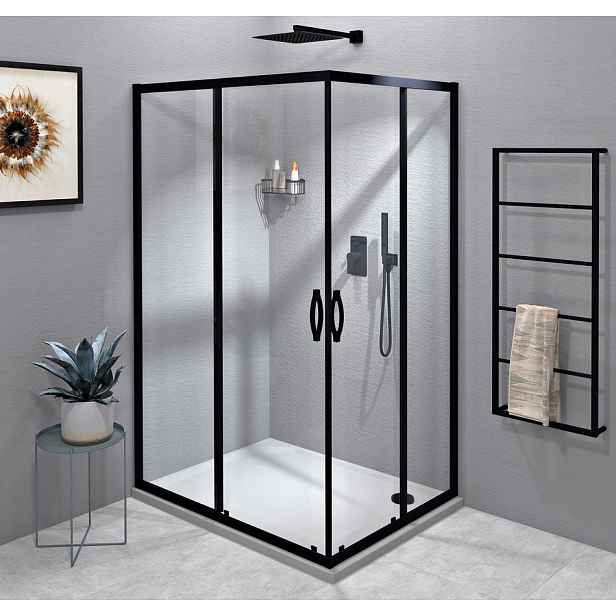 Gelco SIGMA SIMPLY BLACK obdélníkový sprchový kout 1200x1000 mm, L/P varianta, rohový vstup, čiré sklo