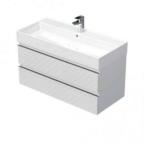 Koupelnová skříňka s umyvadlem SAT Cube Way 100x47,5x46 cm bílá mat CUBE3D461002ZBSAT