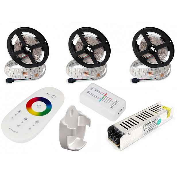 Led Rgb Bílá 5050 Set Páska 15 m Dálkový Ovladač Dotyk