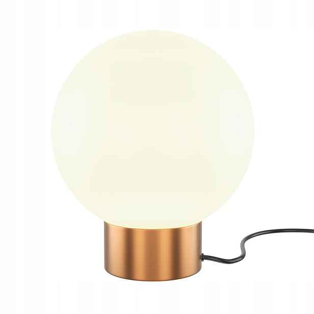 Skleněná stolní lampa bílá s zlatým uchycením do obývacího pokoje Maytoni