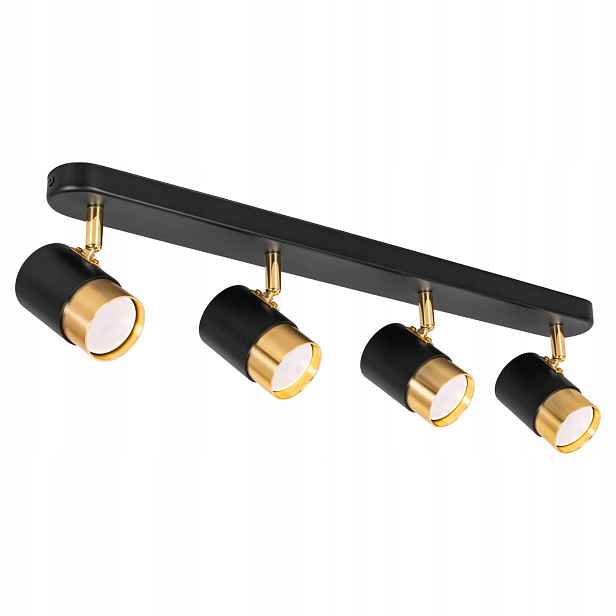Stropní Svítidlo Lustr Stropní Svítidlo Led trubka 4x GU10 Premium Černá Zlatá