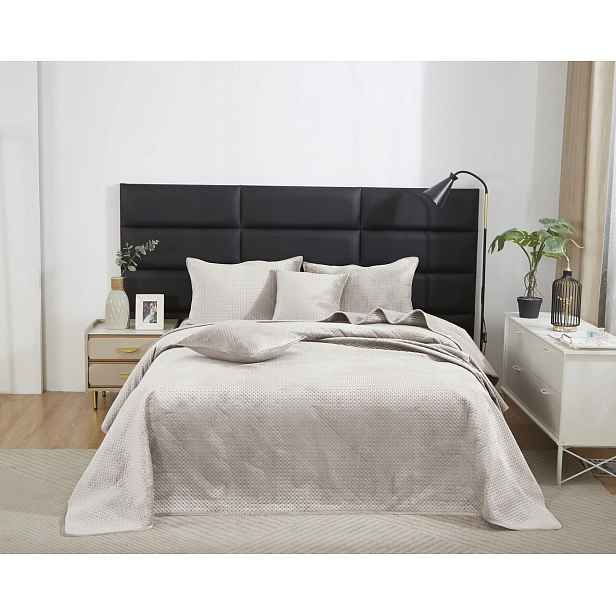 Světle béžový Prošívaný Přehoz Velvet na postel 200x220 Maya