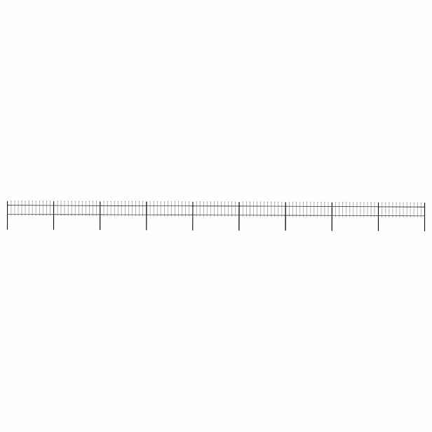 vidaXL Zahradní plot s kopím nahoře ocelový 1506 x 60 cm černý