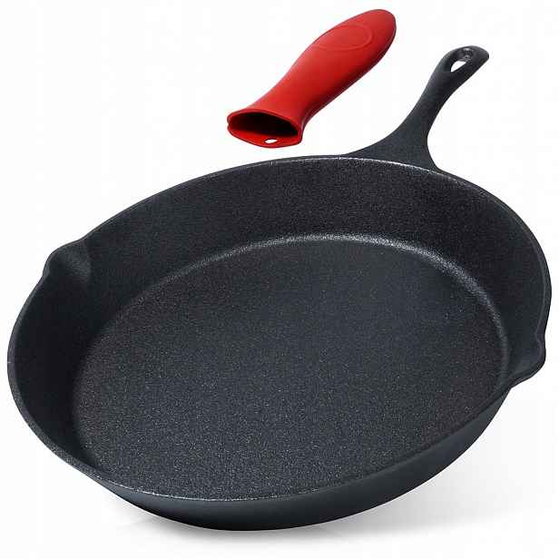 Litinová Pánev S Silikonovým Nástavcem Na Rukojeť, Nepřilnavá, Silná