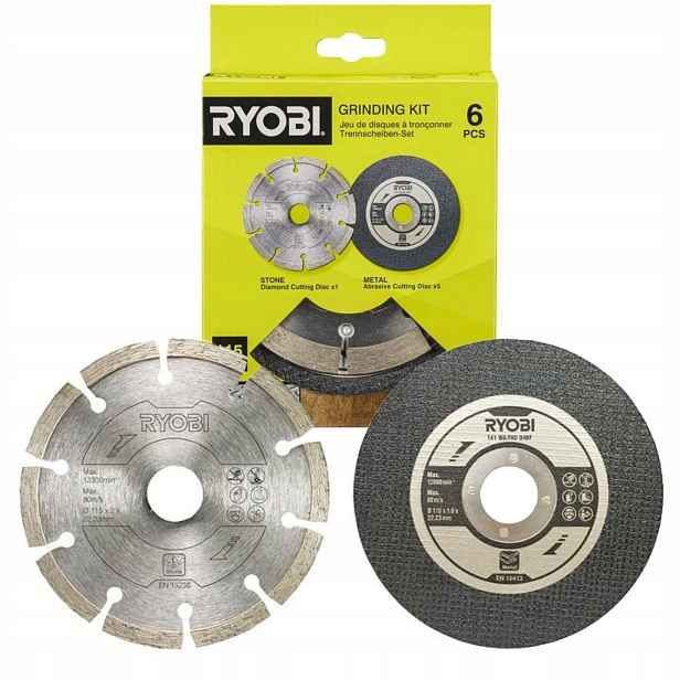 Ryobi Sada na řezání broušení 115 mm 6 Ks. RAK6AGD115