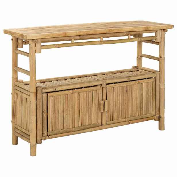 vidaXL Konzolový stolek s policí Přírodní 110 x 35 x 75 cm Bambus