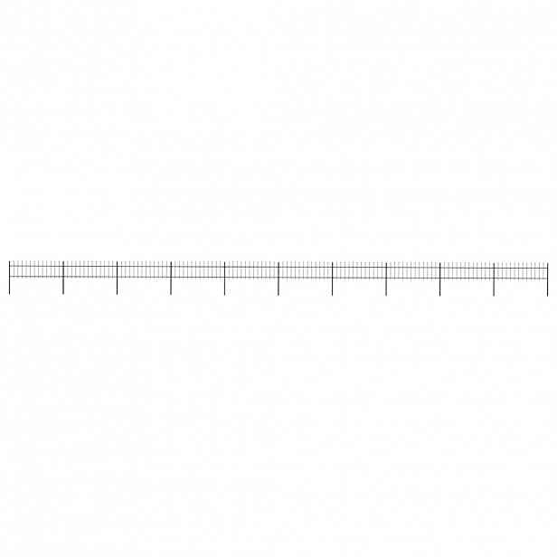vidaXL Zahradní plot s kopím nahoře ocelový 1673 x 60 cm černý