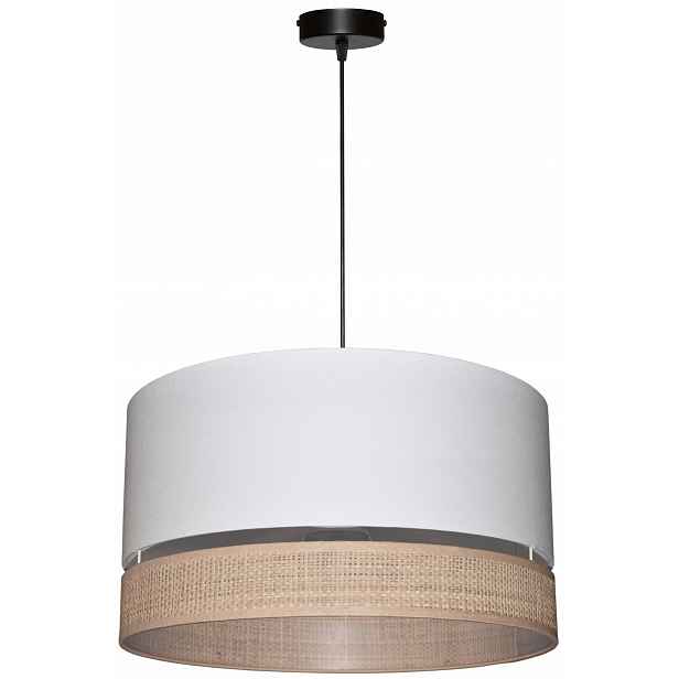 Závěsná stropní lampa Abažur E27 40CM Bílá Teplá Mirano Rafia Ratan Boho