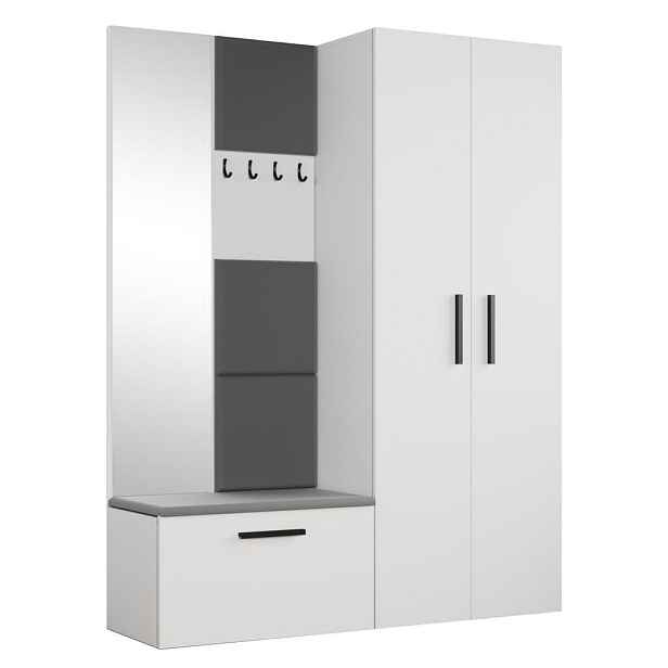 MASSENO MODERNÍ PŘEDSÍŇOVÁ SESTAVA MODULO, 160,6/204/40 cm, bílá