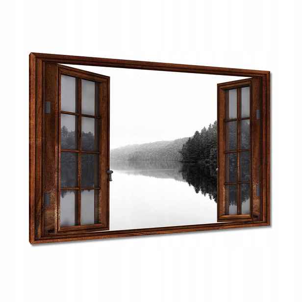 Obrazy 90x60 Jezero Ostrov Černá
