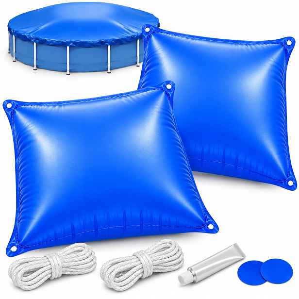2x polštář do bazénu 120 x 120 cm na zimu pod poklopem pro odvod vody