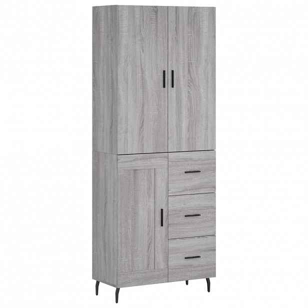 vidaXL Skříň highboard šedá sonoma 69,5 x 34 x 180 cm kompozitní dřevo
